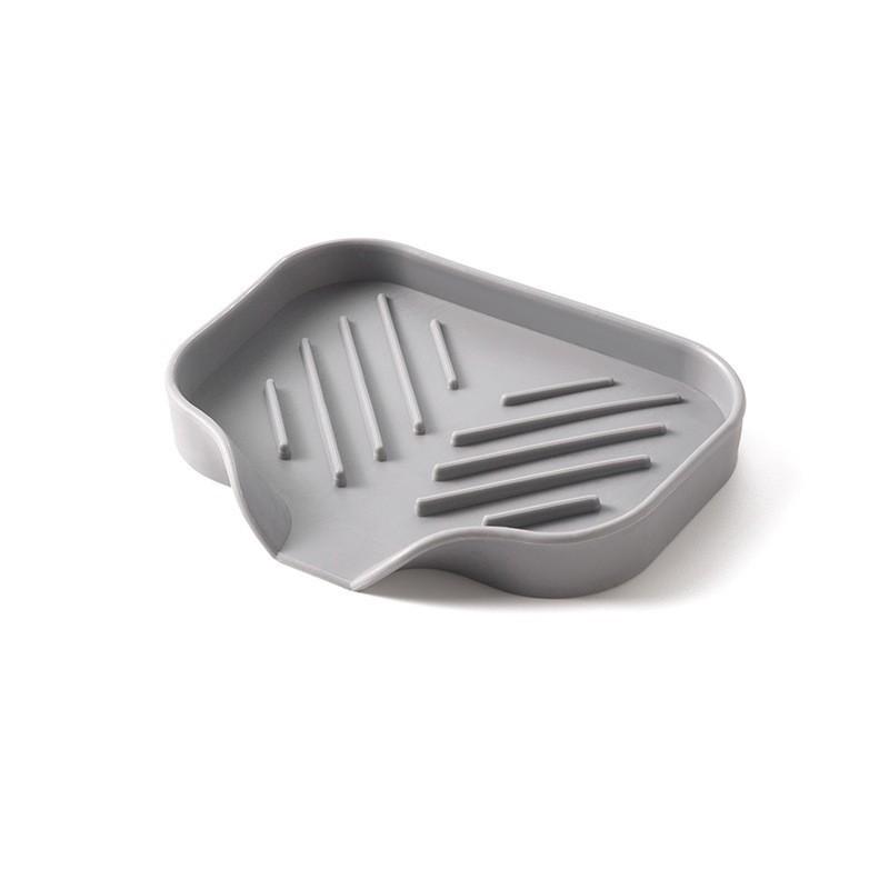 Silicone Soap Dish Bathroom Kitchen Draining Mat Storage Tray Creative Soap Dish