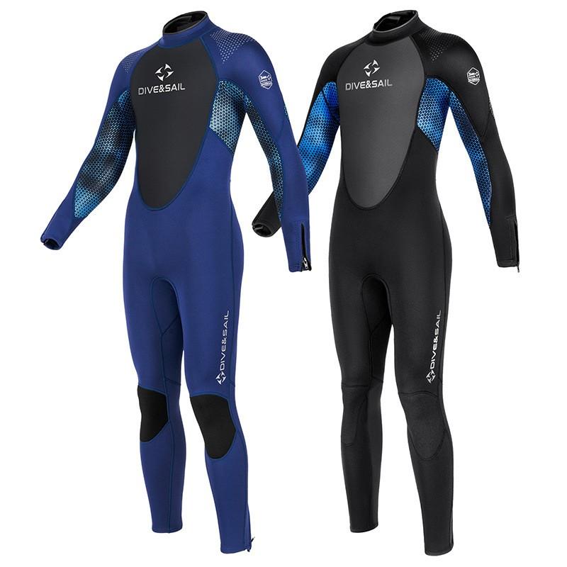 3MM Diving Suit Men's One-piece Long-sleeved Thick Cold-proof Snorkeling Surfing Swimming Warm Wet SCR
