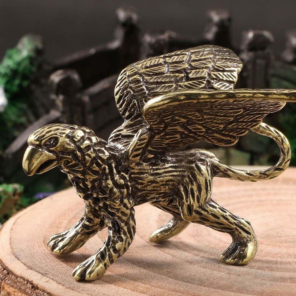 Exquisite Mini Griffin Sculpture Vintage Griffin Statue Brass Griffin Figurines Birthday Gift