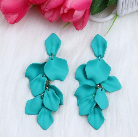 Bohemian Bunte Blumenohrringe Für Damen Mode Blütenblatt-Anhängerohrringe Party Hängeohrringe Schmuck Y2k Accessoires Bijoux
