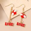 Schattige Emaille Liefdeshart Druppeloorbellen voor Dames Meisjes Letteroorbellen Valentijnsdag Feest Sieraden Cadeau