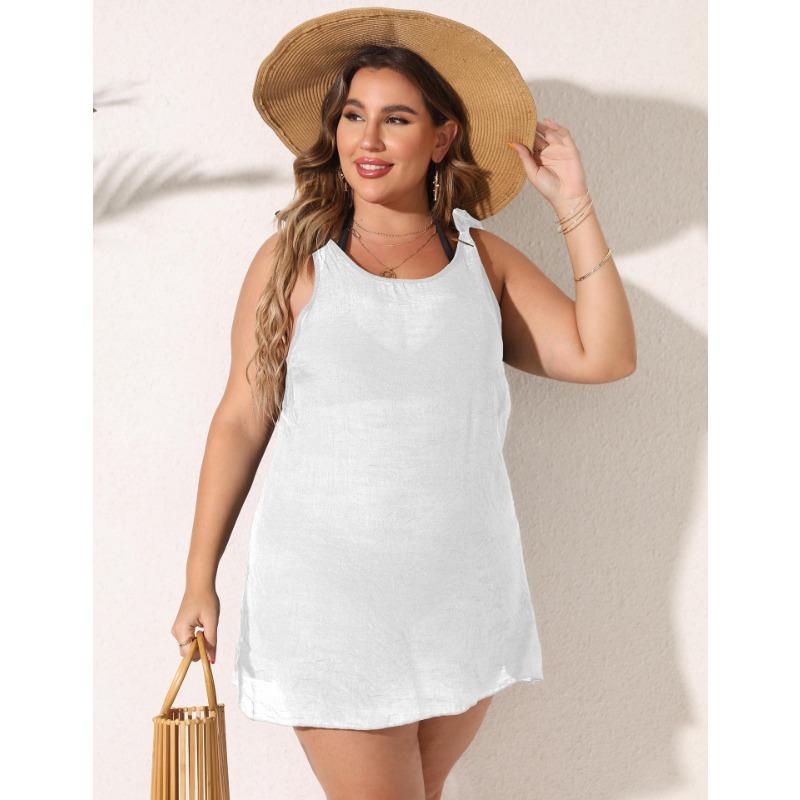 

Женский пляжный сарафан-бикини больших размеров на завязках 3XL белый