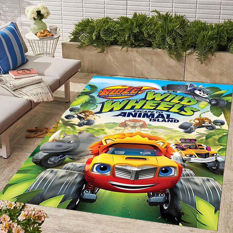 1pc Blaze and the Monster Machines (2) Design Area Rug - Non-Slip, Soft & Cozy Floor Mat for Living Room, Bedroom, Office - Indoor/Outdoor Decorative