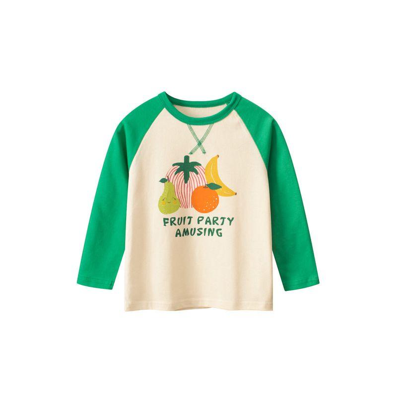 Korean Style Children's Clothing Spring New Arrivals Girls' Pure Cotton Fruit Print Long-Sleeve T-Shirt Baby Clothes Ins
