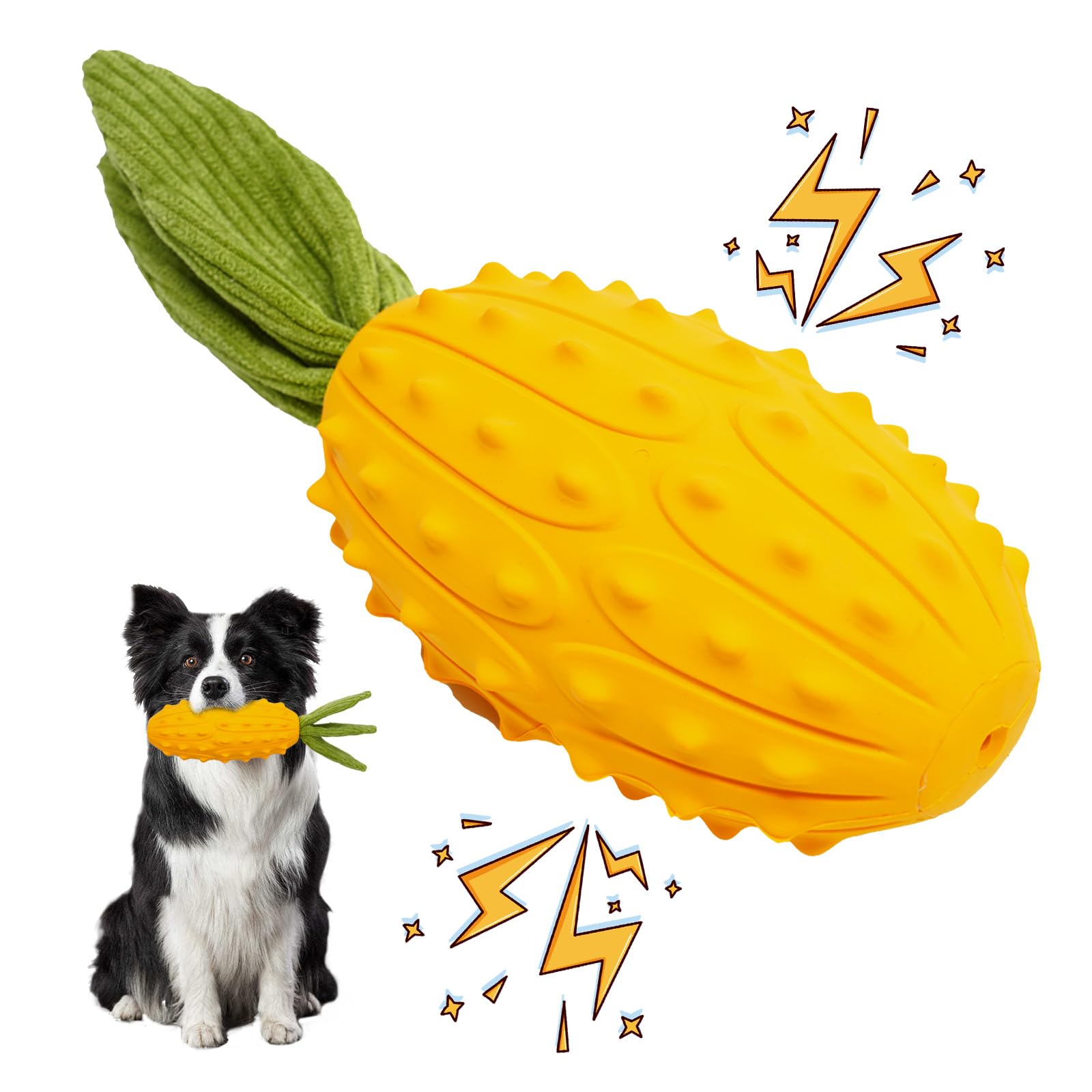 

LIFLIX Dog Toy for Medium to Large Chew Toy with Durable and Natural Teething Stress Kiwano Shape Dogs, Sound, Sturdy, Rubber, Toy, Relief,