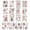 Waterproof Tattoo Stickers Middle Eastern Lace Temporary Tattoos for Women Adults Adhesive Body Art Stickers