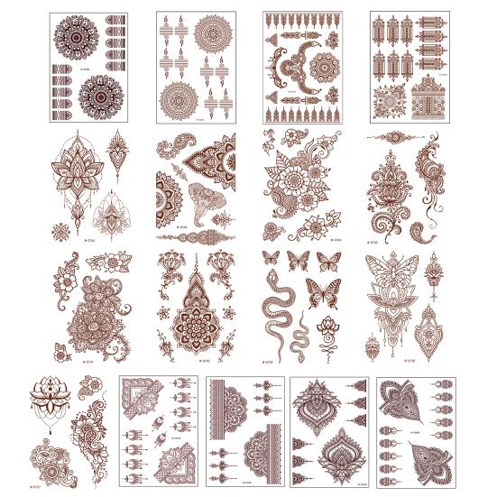 Waterproof Tattoo Stickers Middle Eastern Lace Temporary Tattoos for Women Adults Adhesive Body Art Stickers