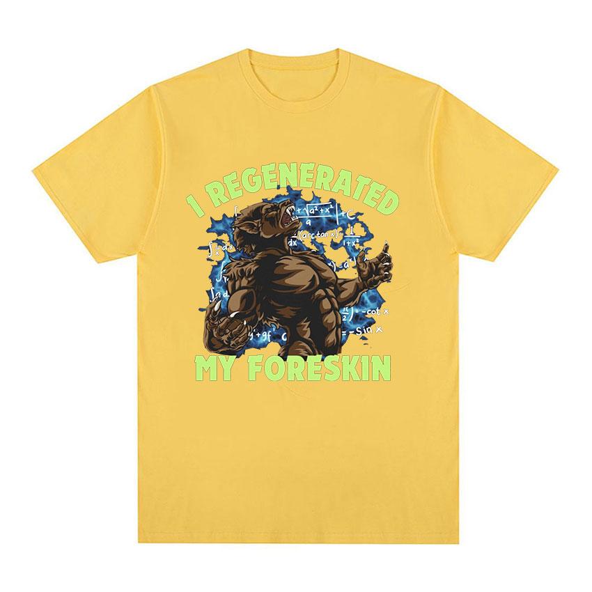 

Я Регенерировал Свою Крайнюю Плотку Смешная Мем Футболка Мужская Женская Мода Хлопок Футболки с Коротким Рукавом Y2k Ретро Харадзюку Оверсайз Футболка XXXL жёлтый