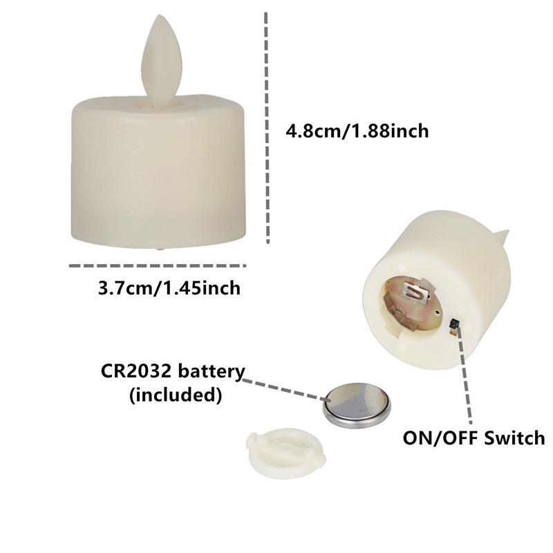 1Pcs LED Candle Light Remote Battery Operated Electric Decorative Candles Flickering Moving Wick Christmas Swing Candle Lamps