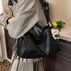 Retro Soft Leather Large-capacity Tote Bag, Fashionable and Simple, Casual Commuting Single-shoulder Bag, Underarm Bag