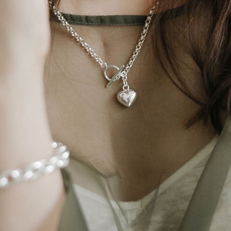 Retro Finger Sweet Heart Necklace_SN233