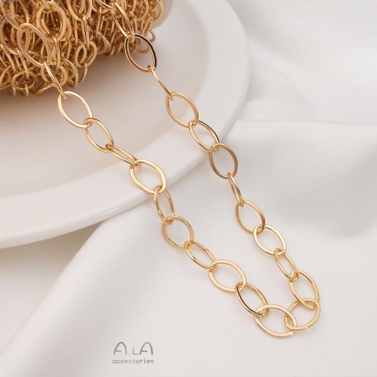 14K Gold-Filled Chunky Chain for DIY Bracelets and Necklaces - Durable, Color-Preserving European & American Style.