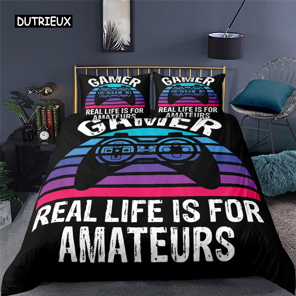 

Home Textiles Bedding Set Gamer Life 3D Pattern Printed Duvet Cover Set Twin Full Queen King Boys Adults Polyester Quilt Cover Tool EU single(135x200cm)