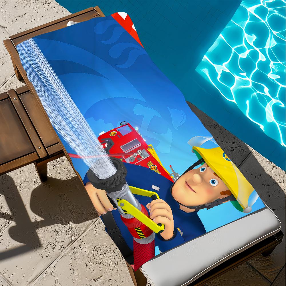 soft Beach Towels cool Trip swim art funny Pool bathing Towel Gym Spa f-F-Firemans home kid Decor Gift cartoon Holiday s-Sams