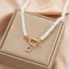 2026 A-Z Pendant Pearl Chain Neckalces for Women Vintage Gold Color Zircon Letter Initial Necklace Trendy Custom Jewelry Gifts