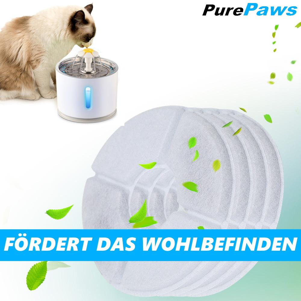 PurePaws Kattefontene Filtersett Drikkefontene Vannautomat Erstatningsfilter 6 stk