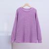 Sweater Ladies's Fall and Winter Loose Round Neck Solid Color Long-sleeved Lazy Knitted Coat Ladies