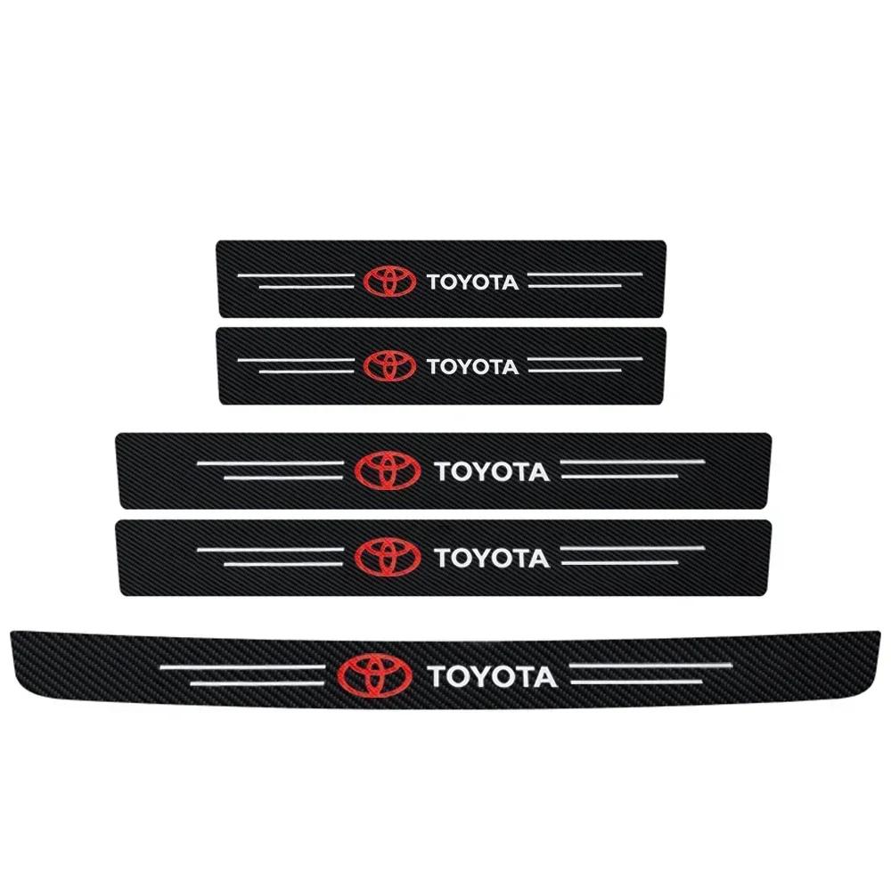 For Toyota Rav4 Yaris Prius Avensis Corolla Camry Car Threshold Strip Carbon Fiber Sticker Car Door Sill Protector Accessories