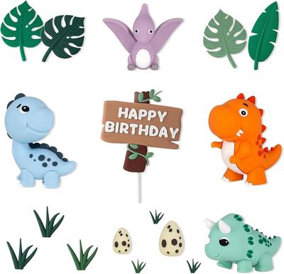 Dinosaurier-Mottoparty Kuchendekorationen Set - Dschungel-Safari Geburtstagsdekorationen für Jungen - Dinosaurier Kuchendeko