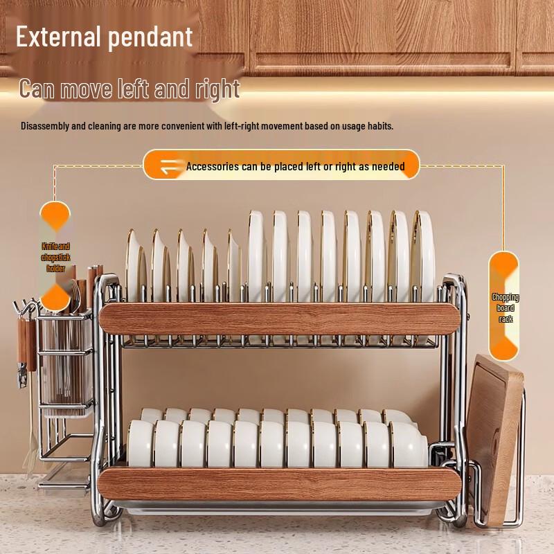 Handun 2-Tier Stainless Steel Dish Drying Rack