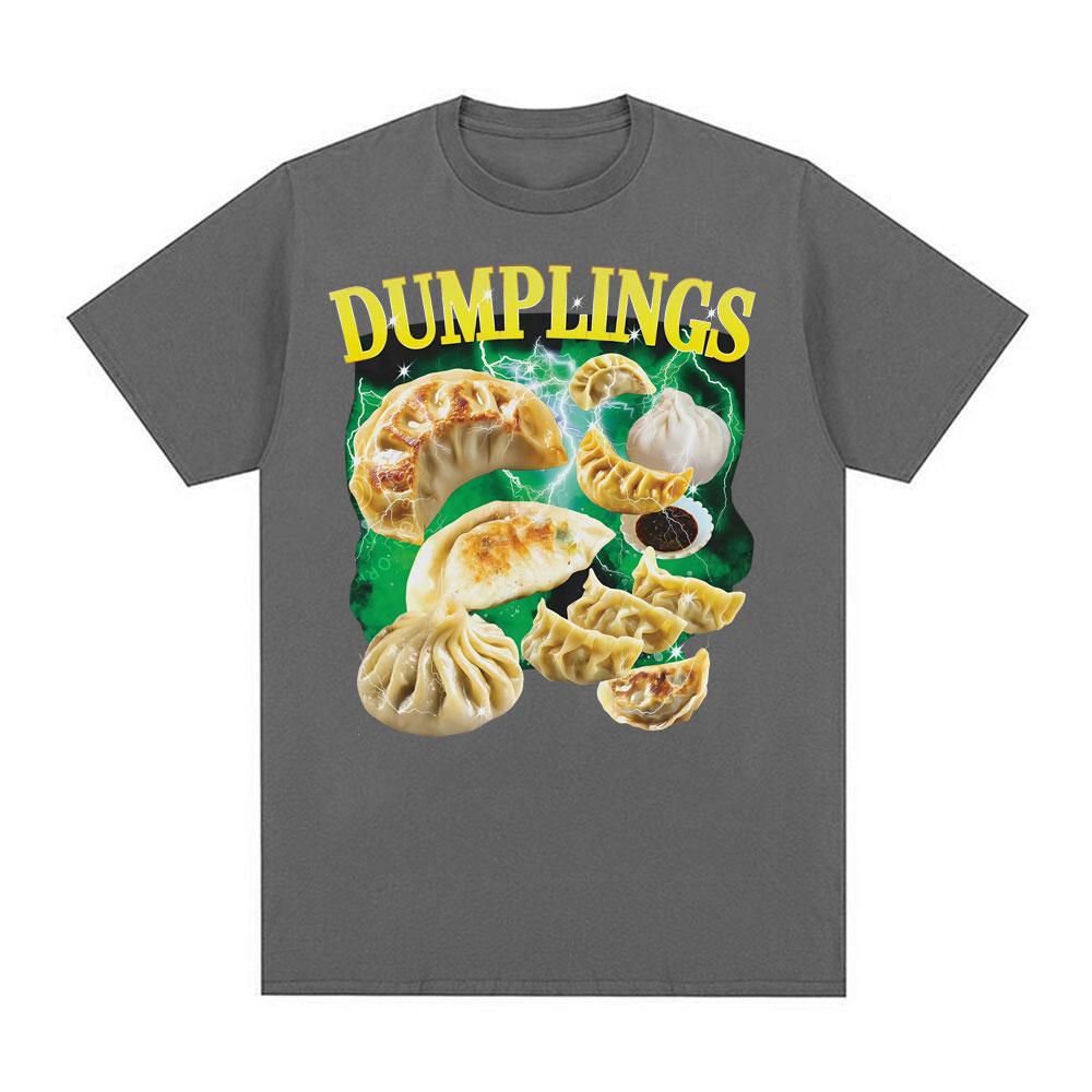 Funny Food Dumpling Crab Rangoon Meme T Shirt Men Women Fashion 90s Vintage Homage T-shirts Casual Crewneck Short Sleeve T-shirt