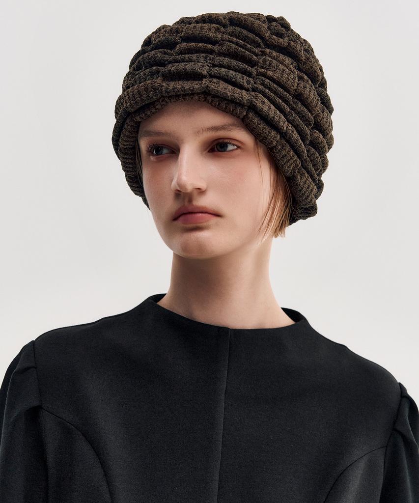 Kimjisu Melange Ruched Beanie _ Brown