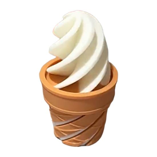 Fake Ice Cream Cone Decoration Realistic 3D Printed Dessert Model for Kids Pretend Play Cute Bakery Prop Unique Gift for Food Lovers белый