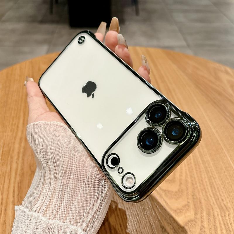 Coque Ultra Mince Transparente Semi-enveloppante Pour iPhone 17 Air 16 15 14 Plus 13 11 12 16 17 Pro Max Housse de Protection en Verre pour Appareil Photo