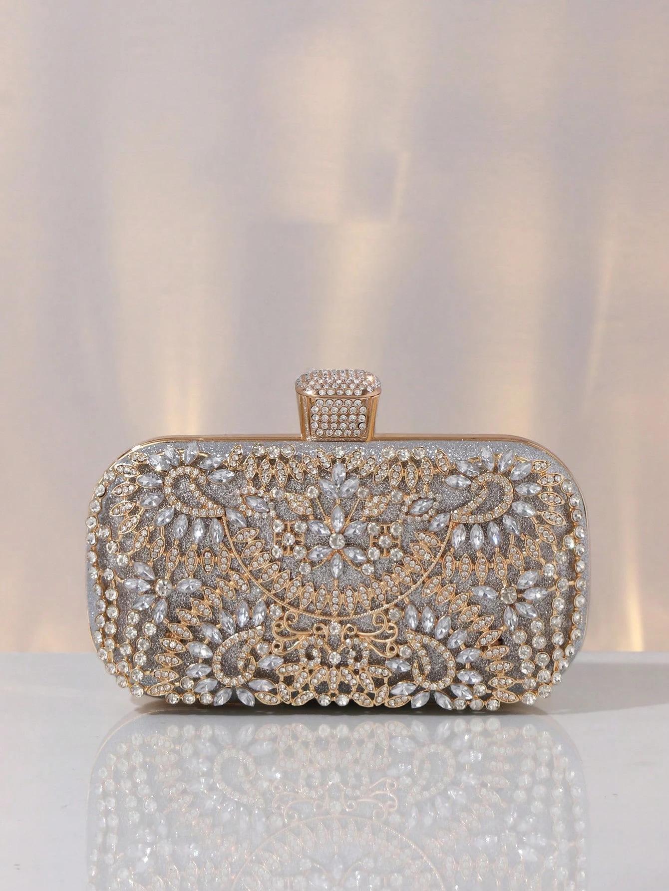 

Dinner Bag Ladies Banquet Bag Crossbody Handbag Diamond Banquet Handbag Dress срібний