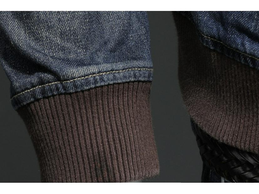 Men's Trendy Retro Stand-up Collar Denim Jacket - Spring & Autumn European Motorcycle Style