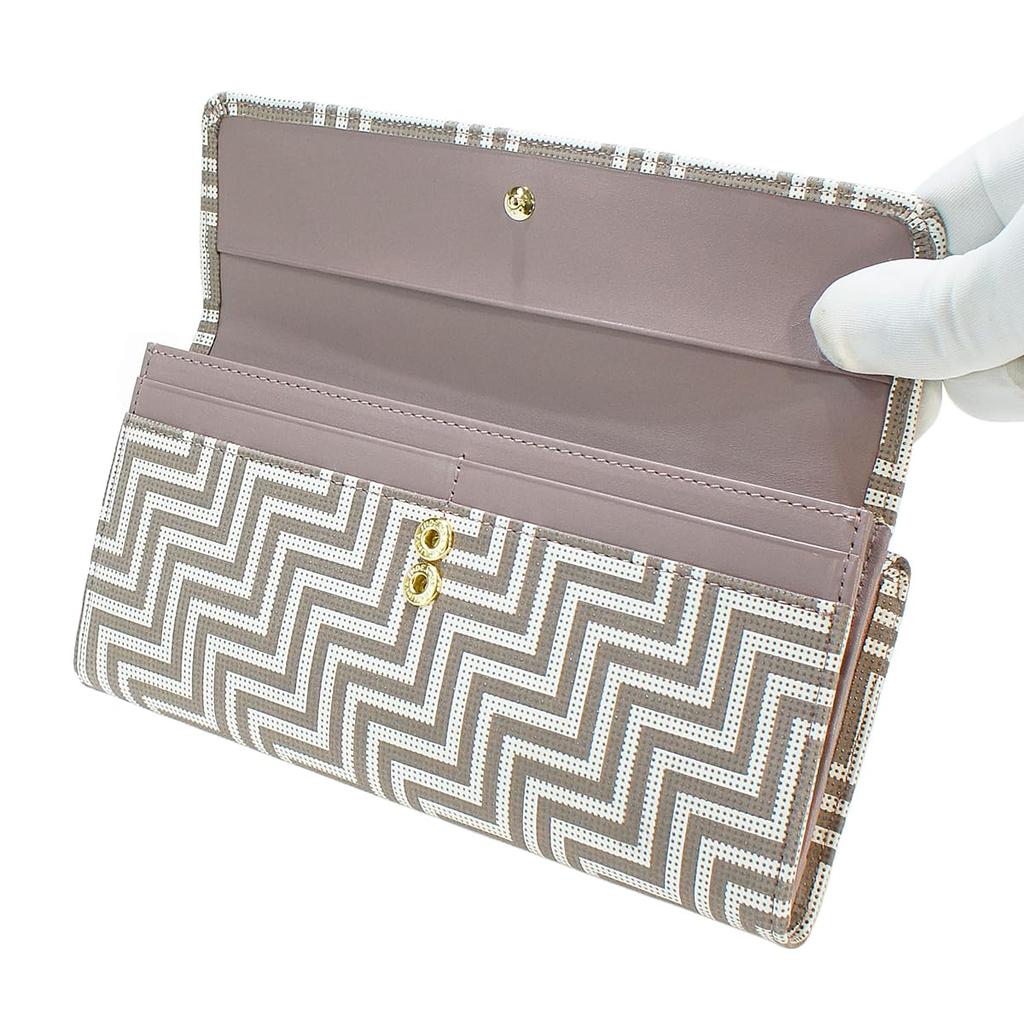 [Inden-ya] Chevron Long Wallet with Purse FT 7606 CHEVRON