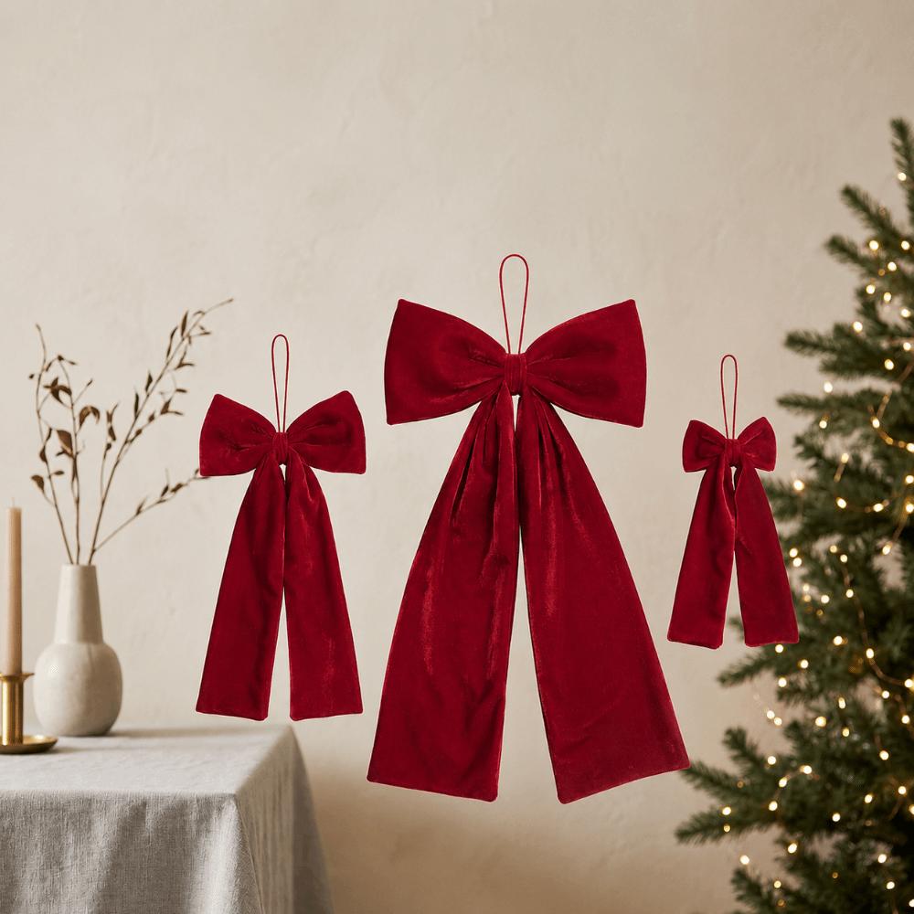 Flannelette Christmas Bow Large Christmas Tree Decorations Hanging Xmas Ornament Merry Christmas