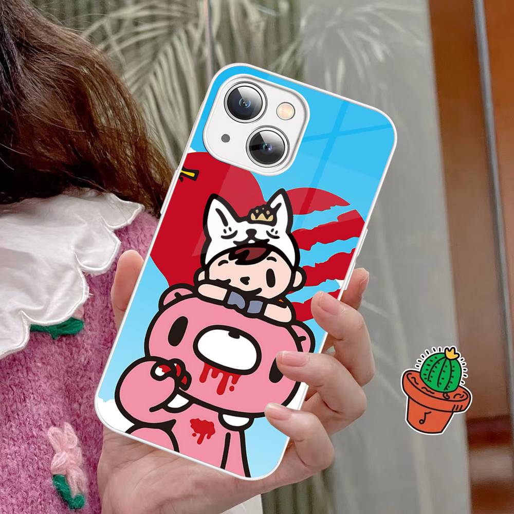 

Cute G-Gloomy B-Bear For IPhone 14 13 12 Mini 11 Pro XS Max X XR 14 Plus Tempered Glass Cover iphone 13 pro