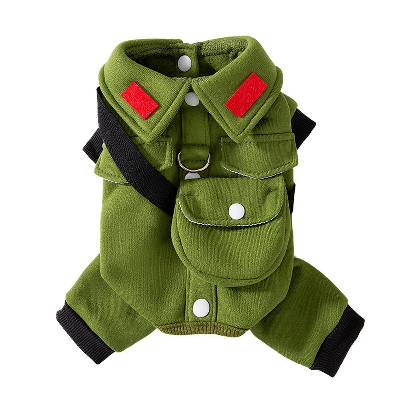 Cat clothes autumn and winter warm belt satchel into kittens can be towed four-legged clothes dog small dog pet cat clothing