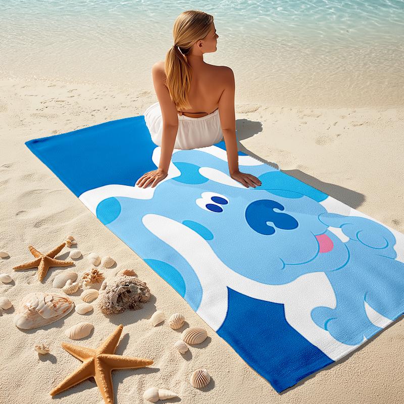 1pc Pistas da Blue Blue’s Clues1 Beach Towel, Comfortable and Thick, and Swimming/Bath/Picnic/Camping Towel, Suitable for Seaside Beaches