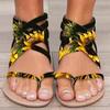 Flat-soled sandals women's woven toes women's sandals hollowed-out beach sandals women
