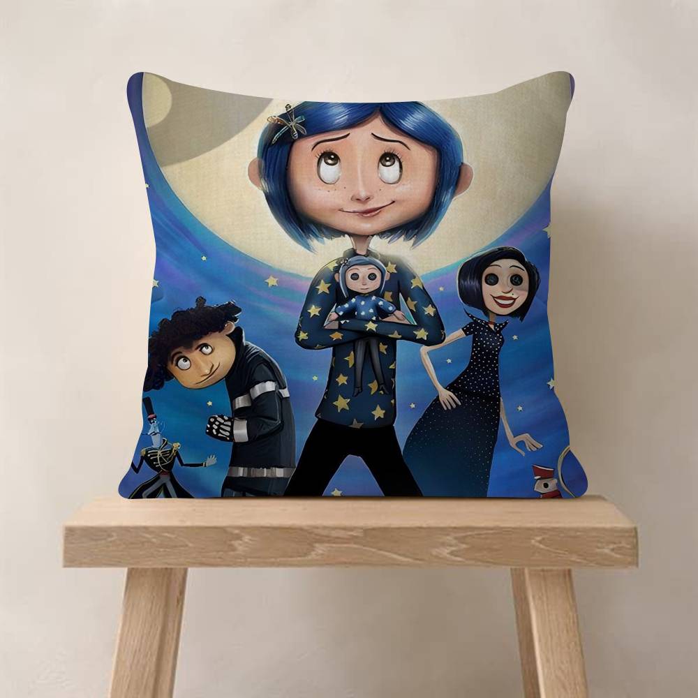 5D Anime C-Coraline Cushion Cover Inches Farmhouse Decor Home Throw Pillow Covers For Couch Decorations