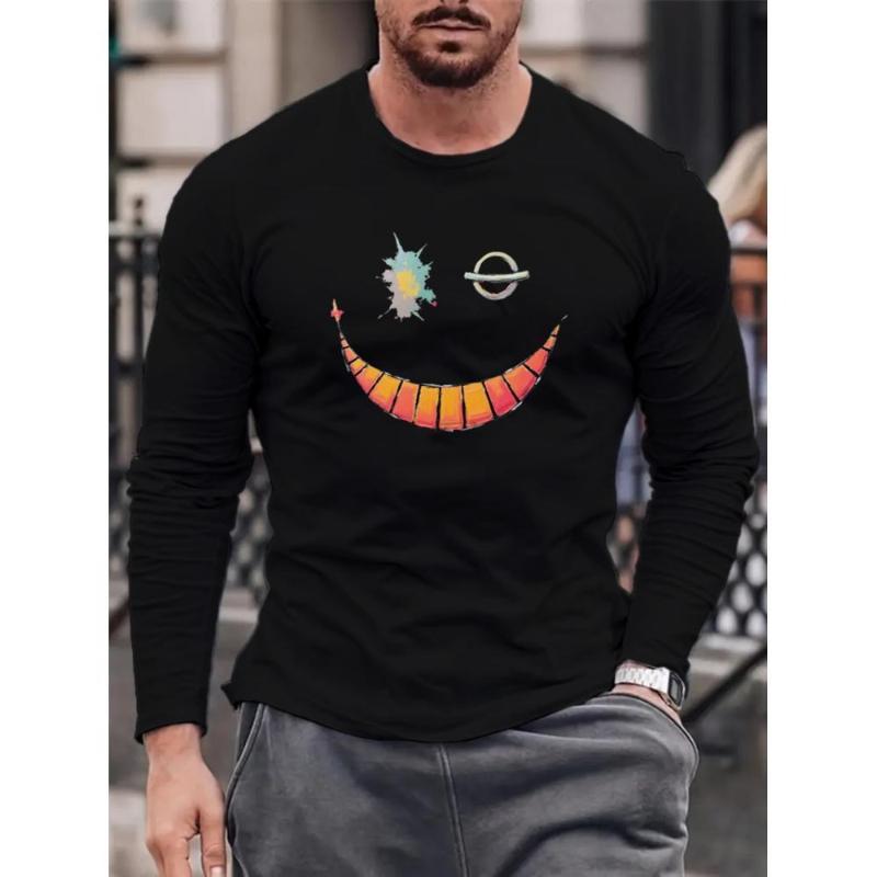 

Футболка с длинным рукавом, эластичная смесь хлопка и льна, однотонная угольно-черная XXL