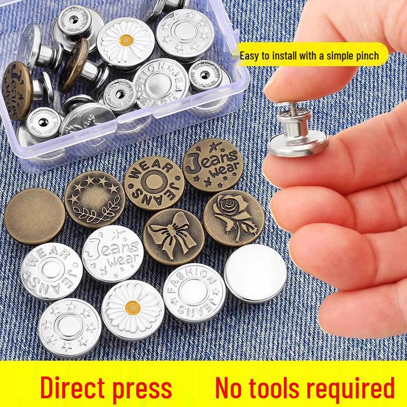 Elastic Belt Buckle Adjustment Button for Jeans - Waist Tightening Accessory