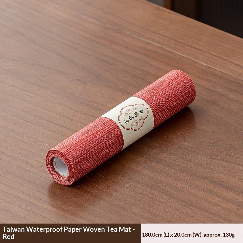

New Chinese Zen-style Long Tea Mat Waterproof Tea Table Mat Woven Paper Solid Color Tea Table Kitchen Towel