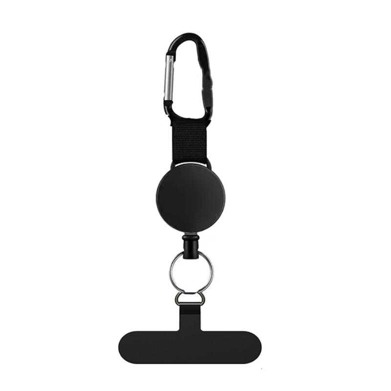 Anti-Theft Retractable Phone Holder Keychain Heavy Duty Strap Tether With Carabiner For Hiking Cycling Climbing