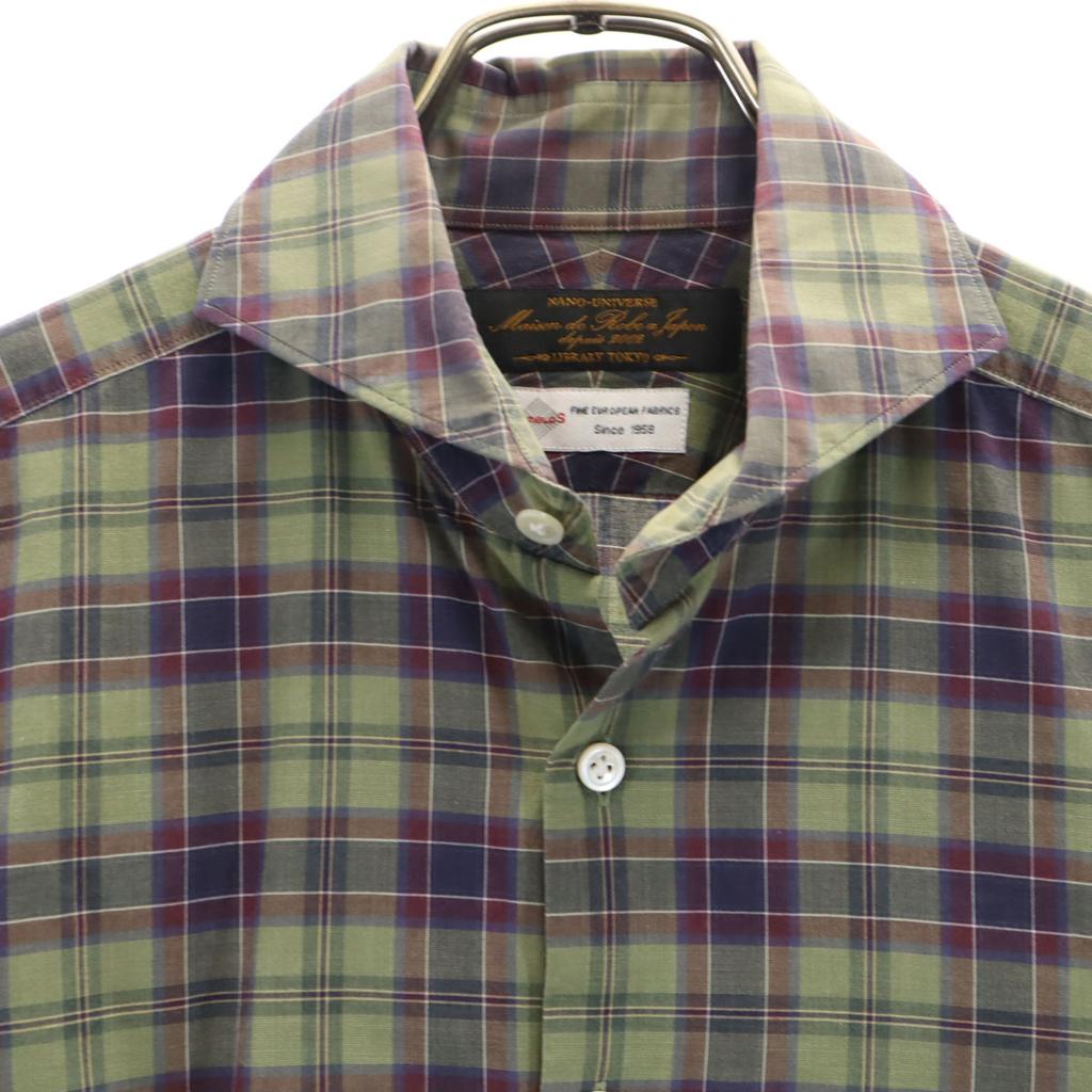 Nano Universe Made In Japan Check Pattern Long Sleeve Someros Co. Cotton Shirt Men's Used
