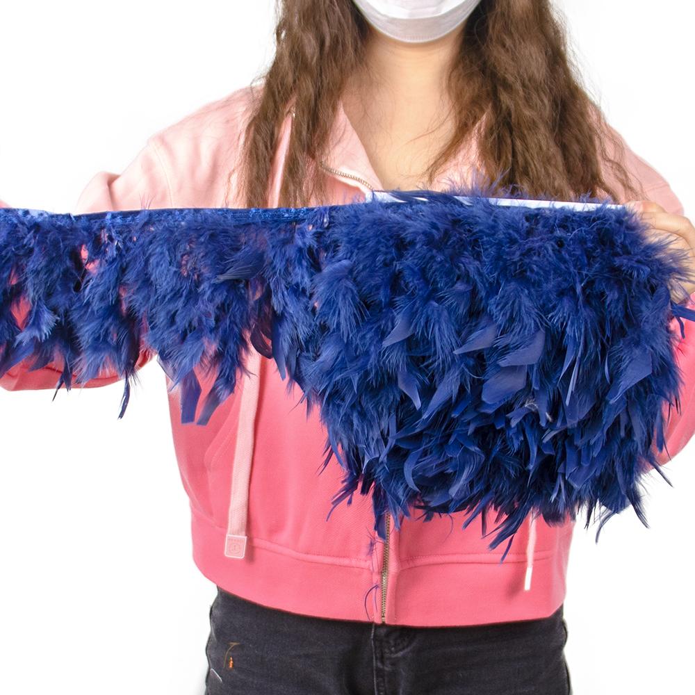 Multicolor Natural Turkey Feather Trims Marabou Feather Ribbon Wedding Dress Skirt Decoration Sewing Crafts 10-15 CM