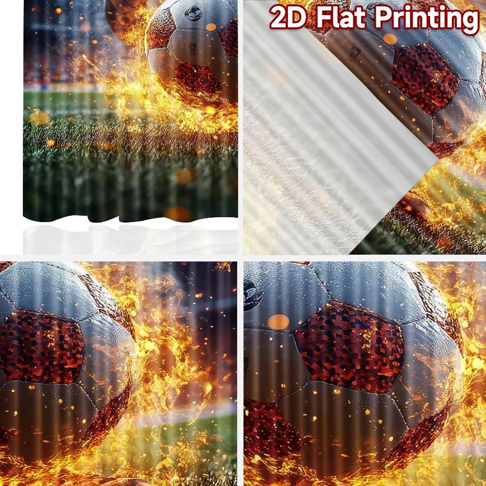 2D flat Photography Backdrop Popular Background cloth Fiery Soccer Kick 100% Polyester Anniversary for Holiday home decor