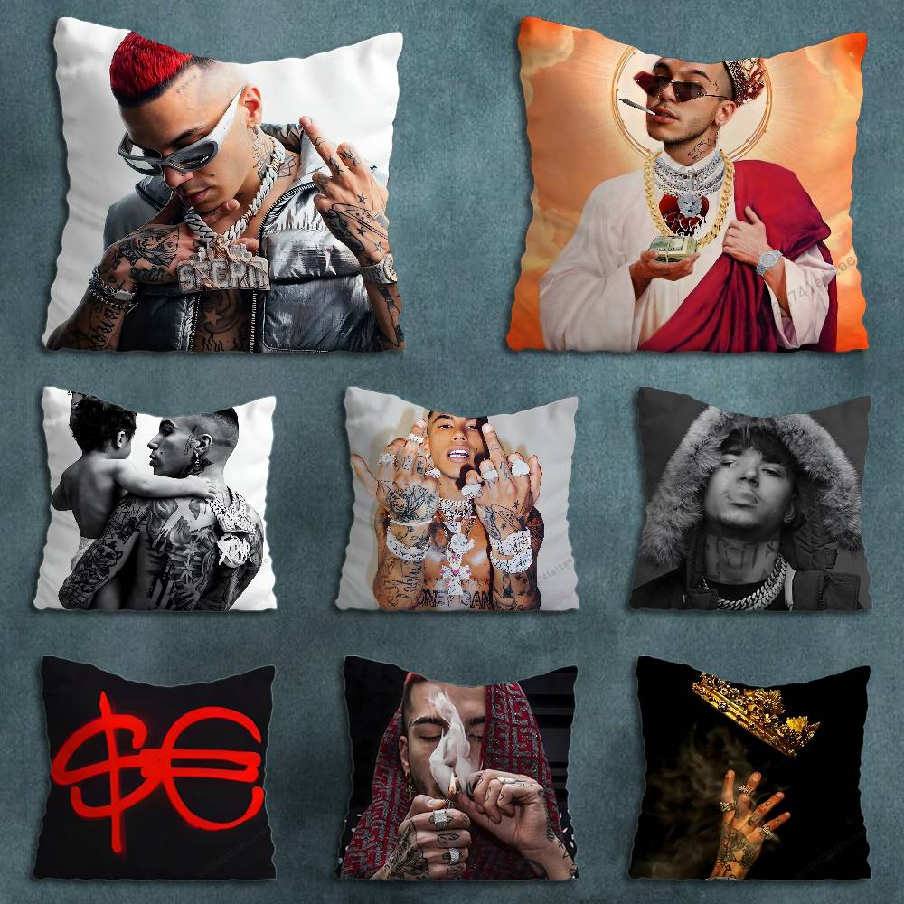 Italy SSfera EEbbasta Rapper Various Sizes Square Pillow Case For Car Home Bedchamber Decor Birthday Gift