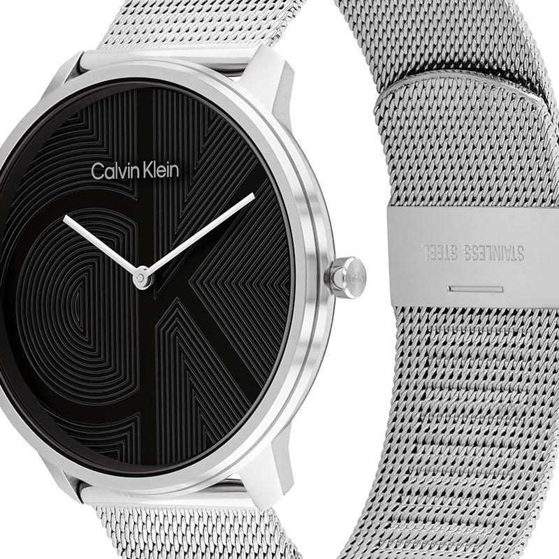 Calvin Klein Uhr Quarzuhrwerk Stahlarmband 40mm schwarzes Zifferblatt Unisex 30m wasserdicht 25300012