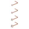 4/12PCS Stainless Steel Zircon Nose Piercing Stud Set L Shape Nose Ring Lot Twist Nose Ring Stud Bulk Body Piercing Nariz Pack