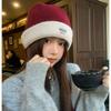 New Color-blocking Hats for Women Wearing Knitted Hats On Both Sides In Autumn and Winter Warm Wool Hats Versatile To Show Their Faces.