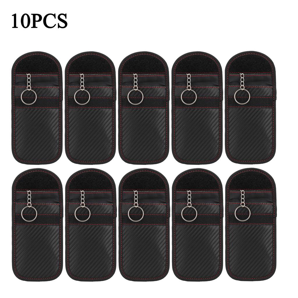 2-10PCS Car Key Signal Blocker Case Faraday Cage Fob Pouch Keyless Entry RFID Blocking Shielding Bag Car Accessories