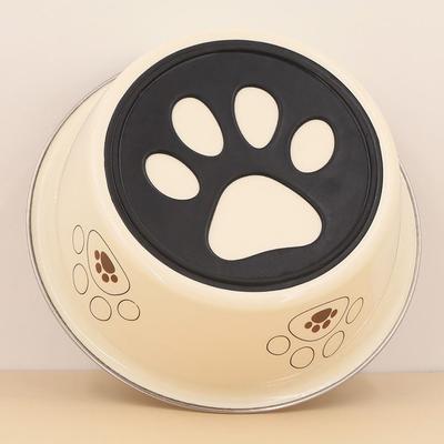 Ciotola per animali domestici in acciaio inossidabile con impronta antiscivolo per gatti e cani, ciotola carina da cartone animato per cani di taglia piccola, media e grande, forniture per animali domestici